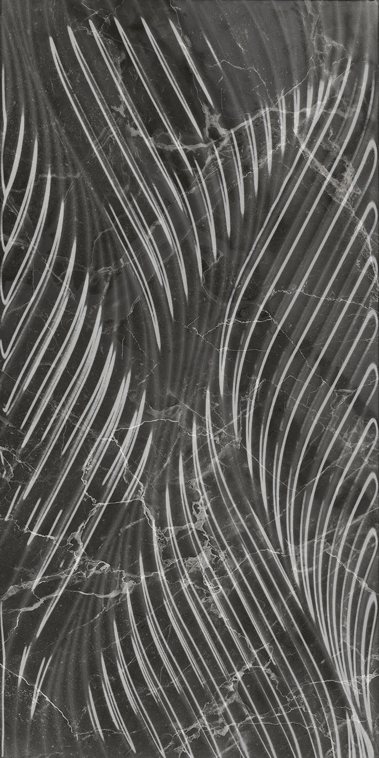 Керамическая плитка Kerama Marazzi 11282R Коррер черный глянцевый структура обрезной 30х60