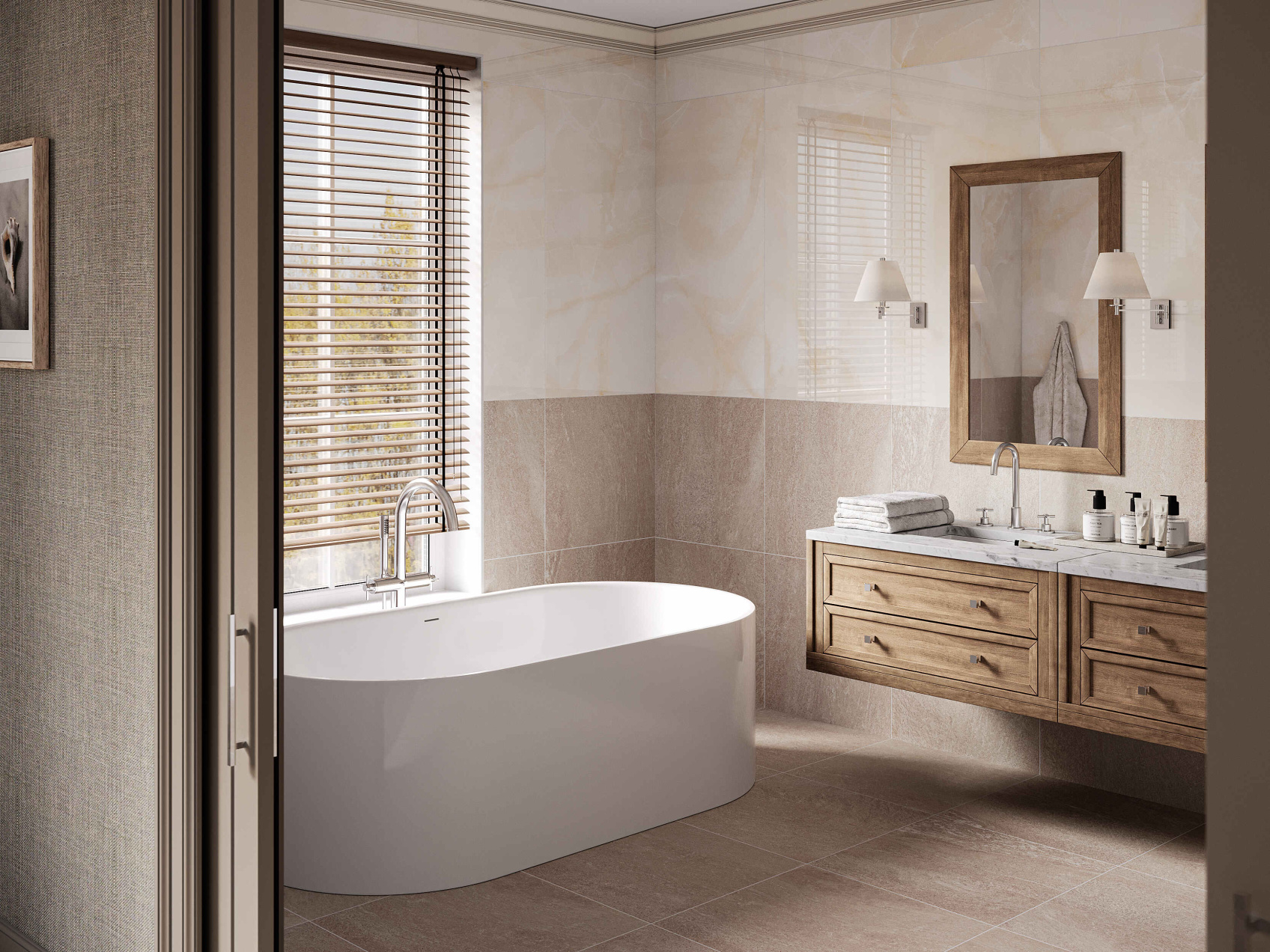 Керамический гранит Estima Tramontana TN00 бежевый неполированный 60x120