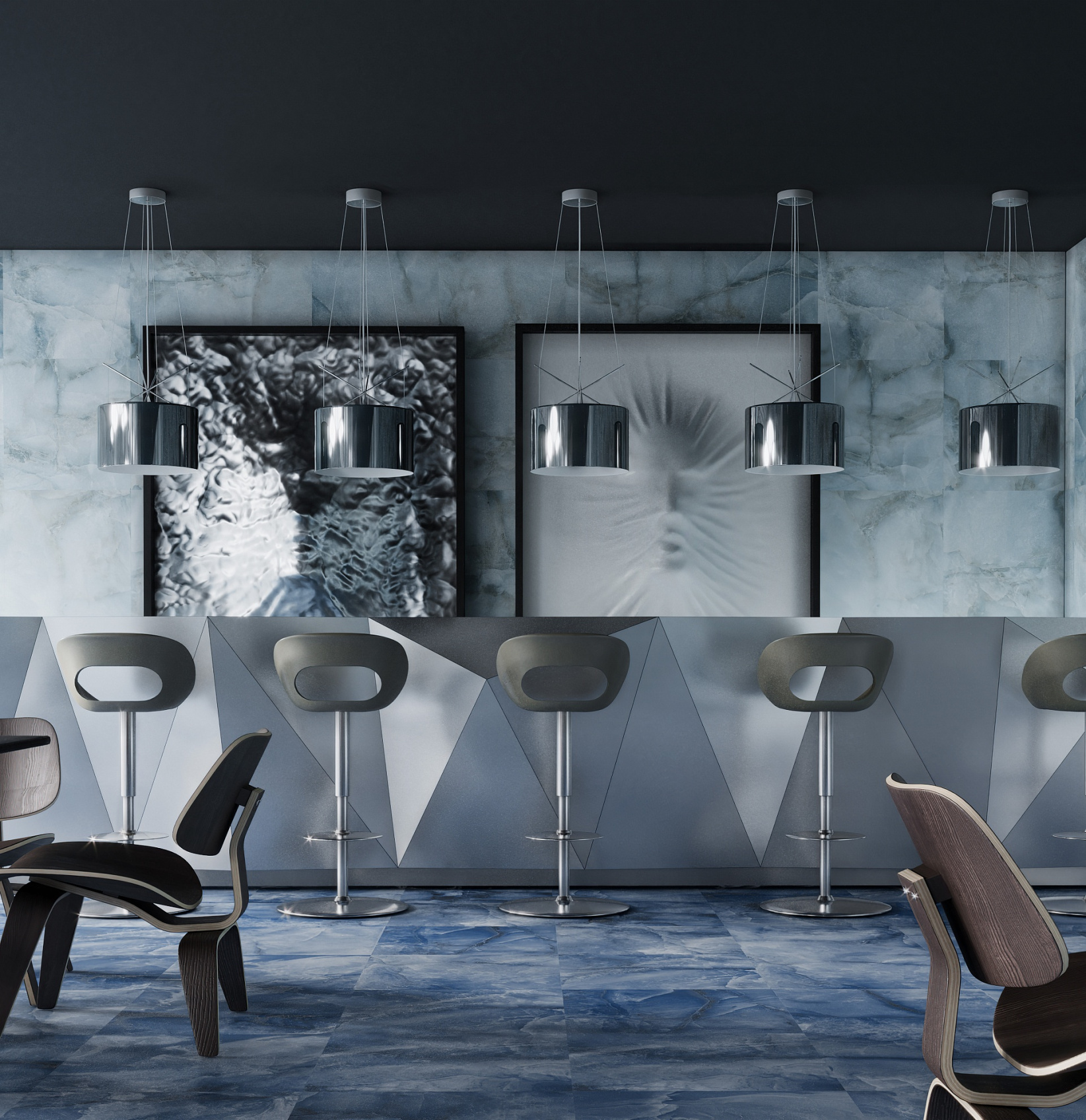 Керамический гранит Axima New York синий 60х60