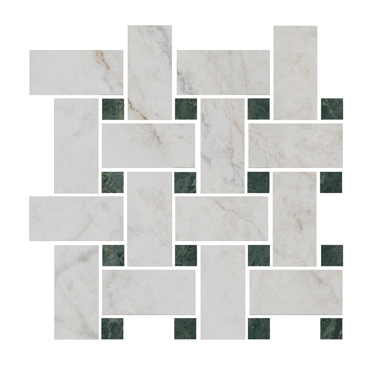 Керамический декор Kerama Marazzi Серенада T038\SG6540 белый лаппатированный мозаичный 32x32