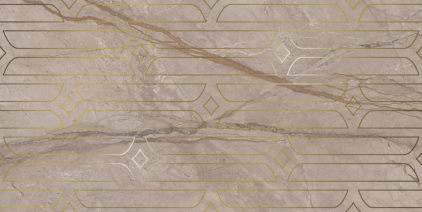 Керамический декор Kerama Marazzi Ифран бежевый светлый глянцевый обрезной 60x119,5x0,9