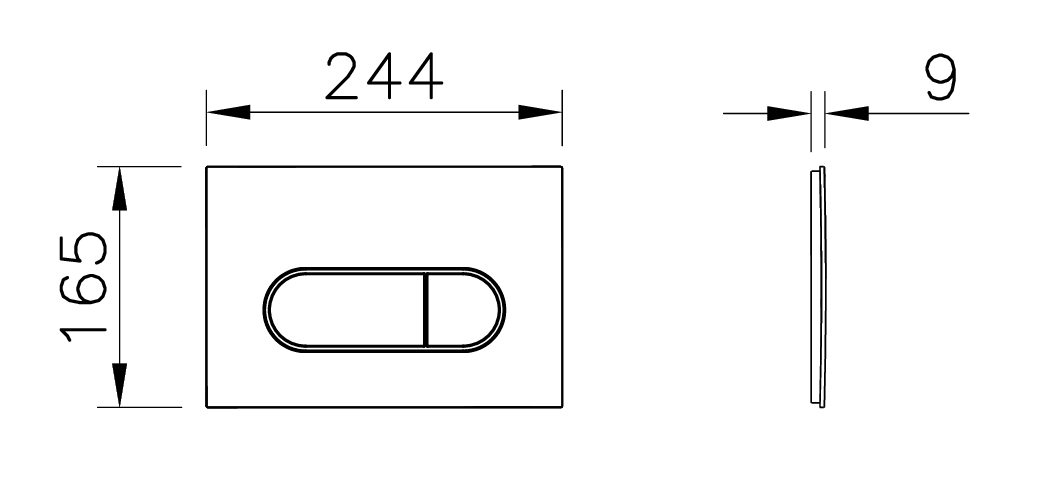 Панель смыва Root Round матовый черный