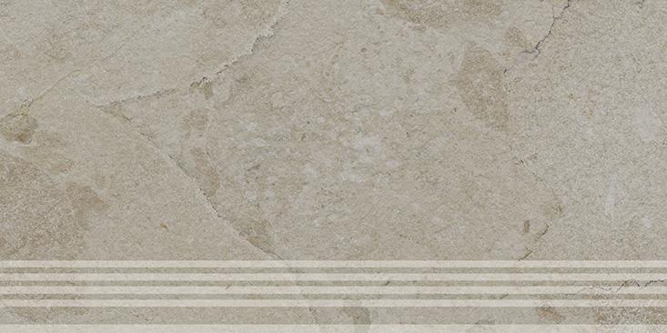 Керамическая ступень Kerama Marazzi Сплит бежевый матовый обрезной 30x60x0,8