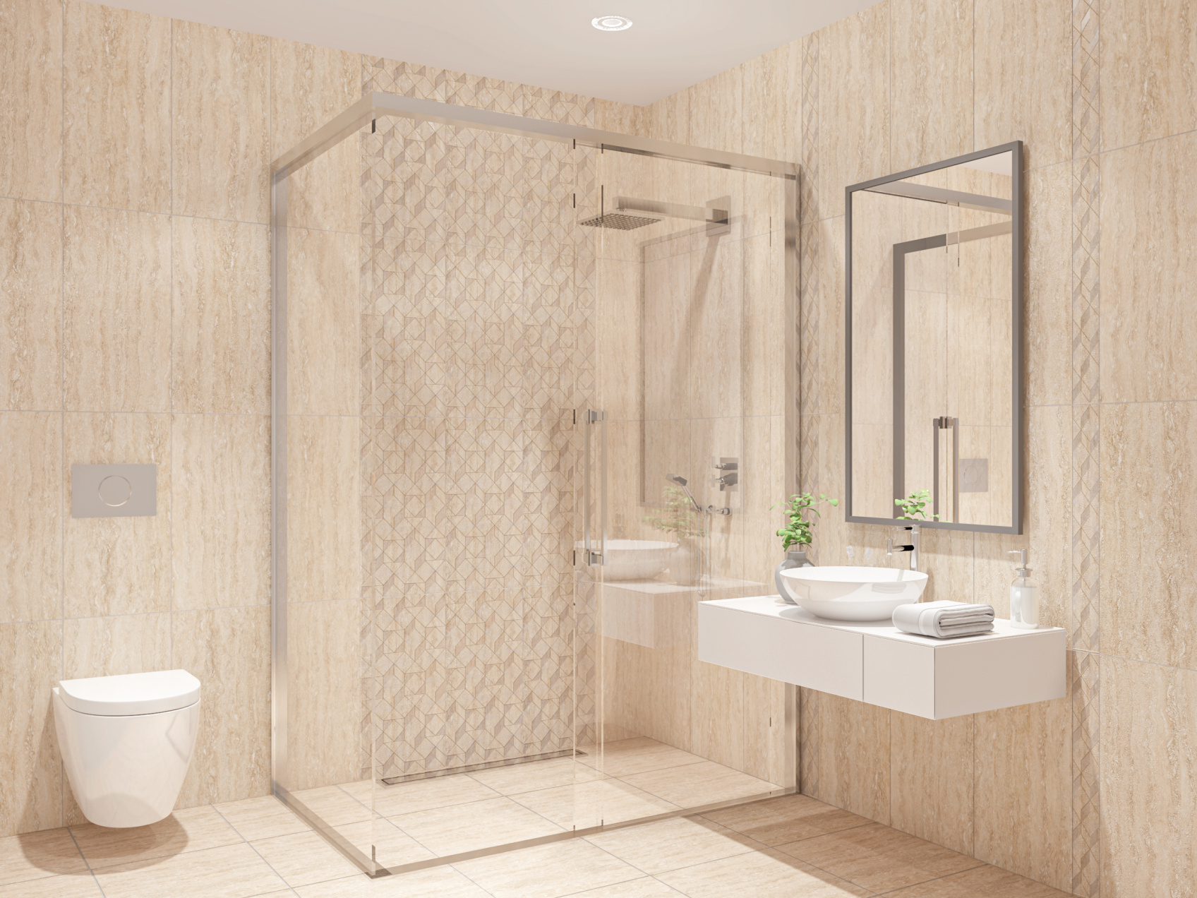 Керамический бордюр Azori Ascoli Beige Diamond 63,0x7,5