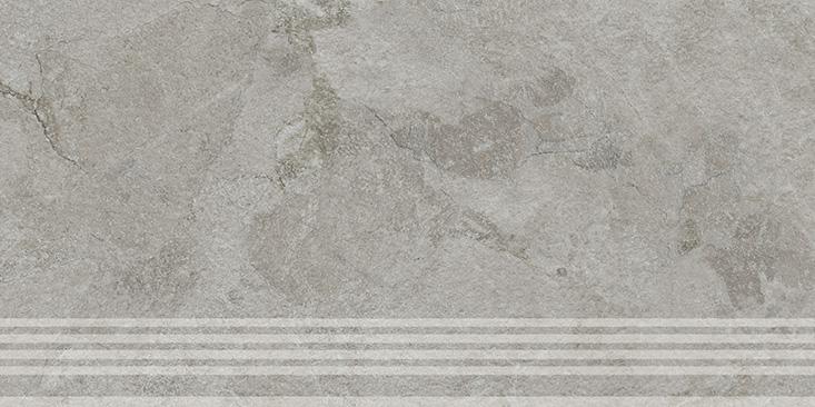 Керамическая ступень Kerama Marazzi Сплит серый матовый обрезной 30x60x0,8