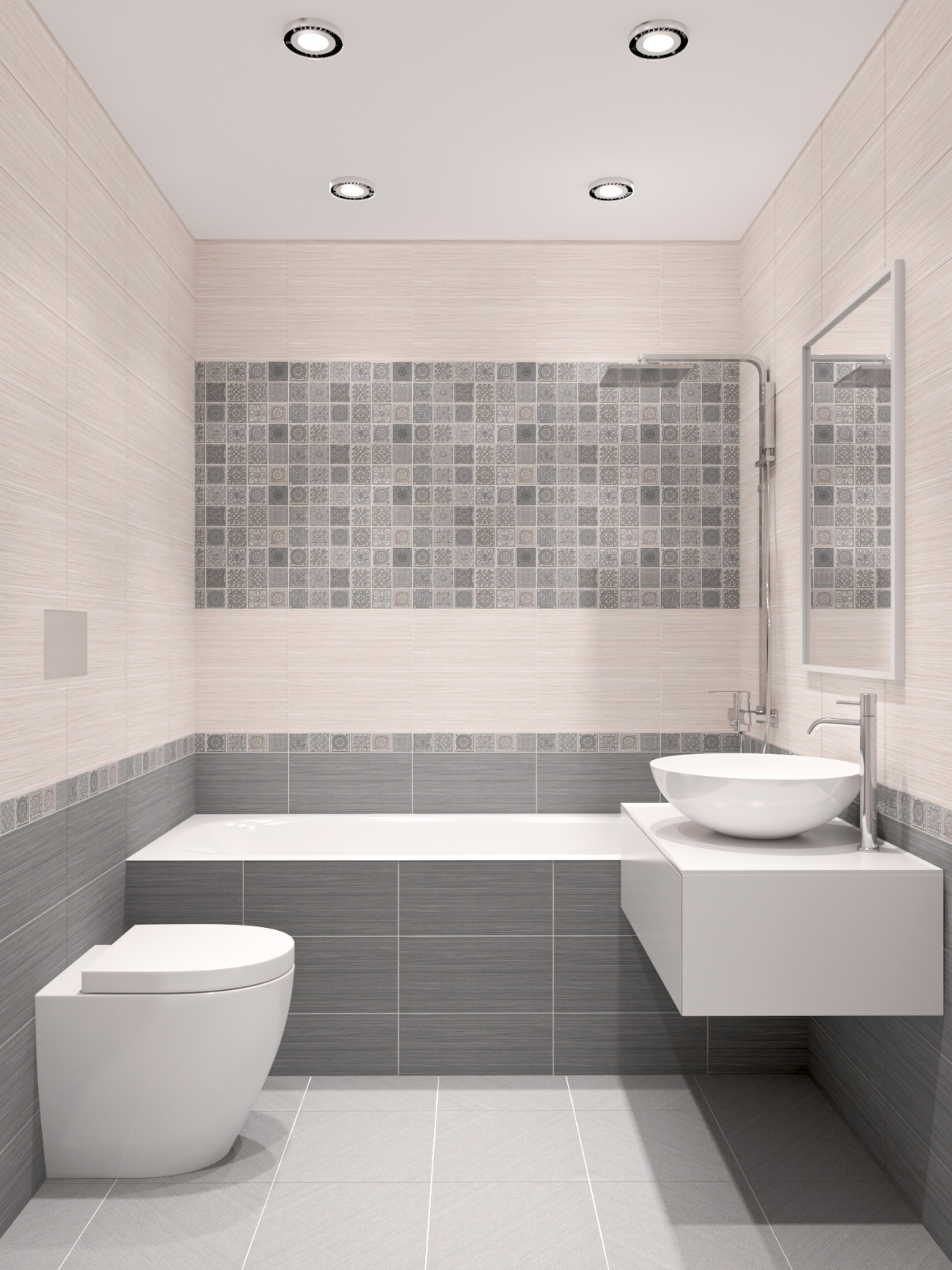 Керамический бордюр Azori Grazia Grey Nefertiti 40,5 х 6,2