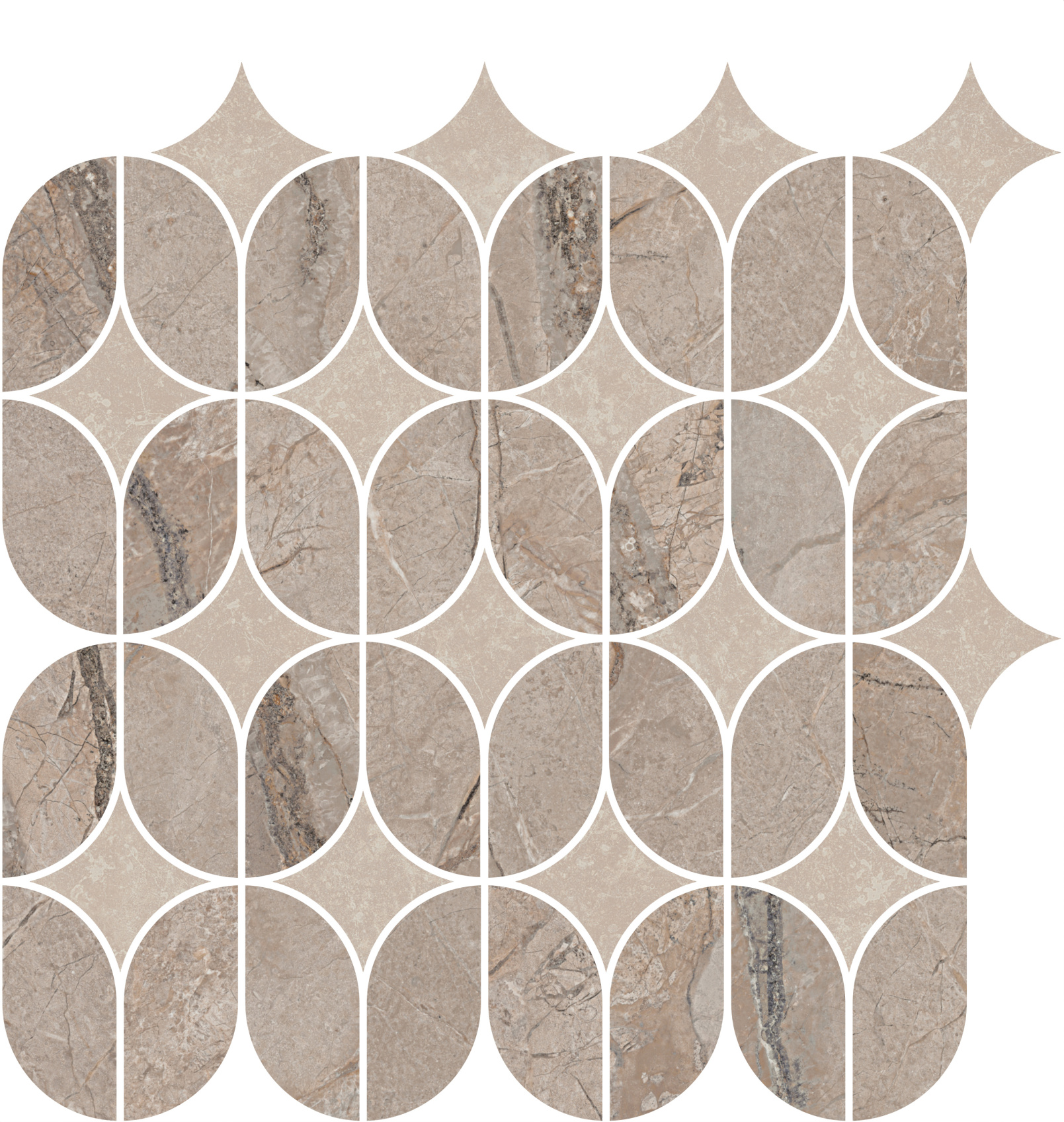 Керамический декор Kerama Marazzi Ифран наборный бежевый светлый глянцевый обрезной 30x32.5x0.9