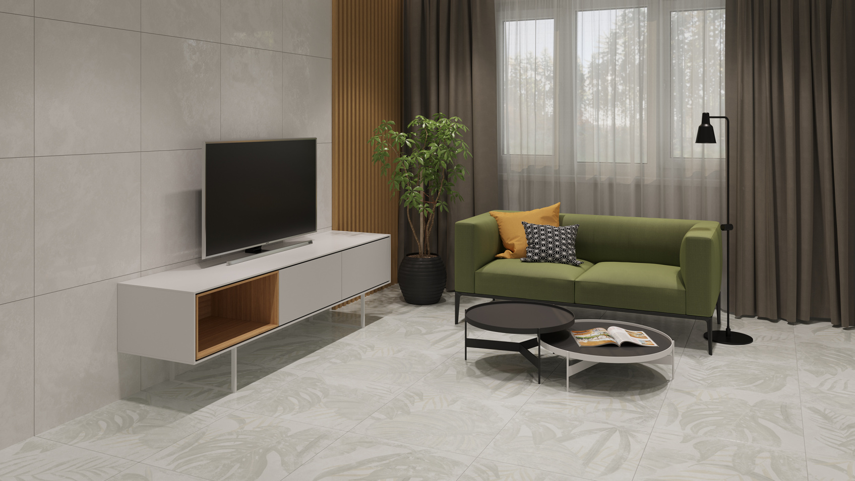 Керамический гранит Kerranova Централ Парк цветной K-702/MR матовый 60х60