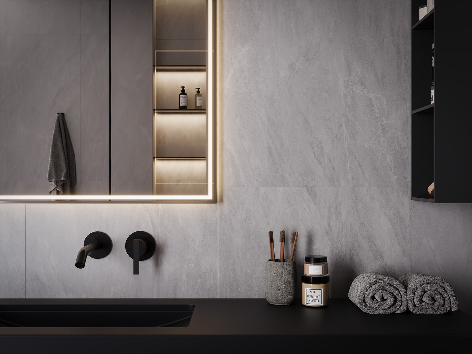 Керамический гранит Gracia Ceramica Super stone grey PG 01 матовый 600х1200