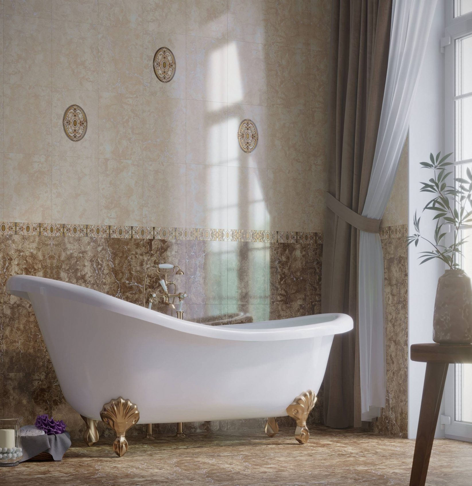 Керамический бордюр Axima Изабель В1 250х65