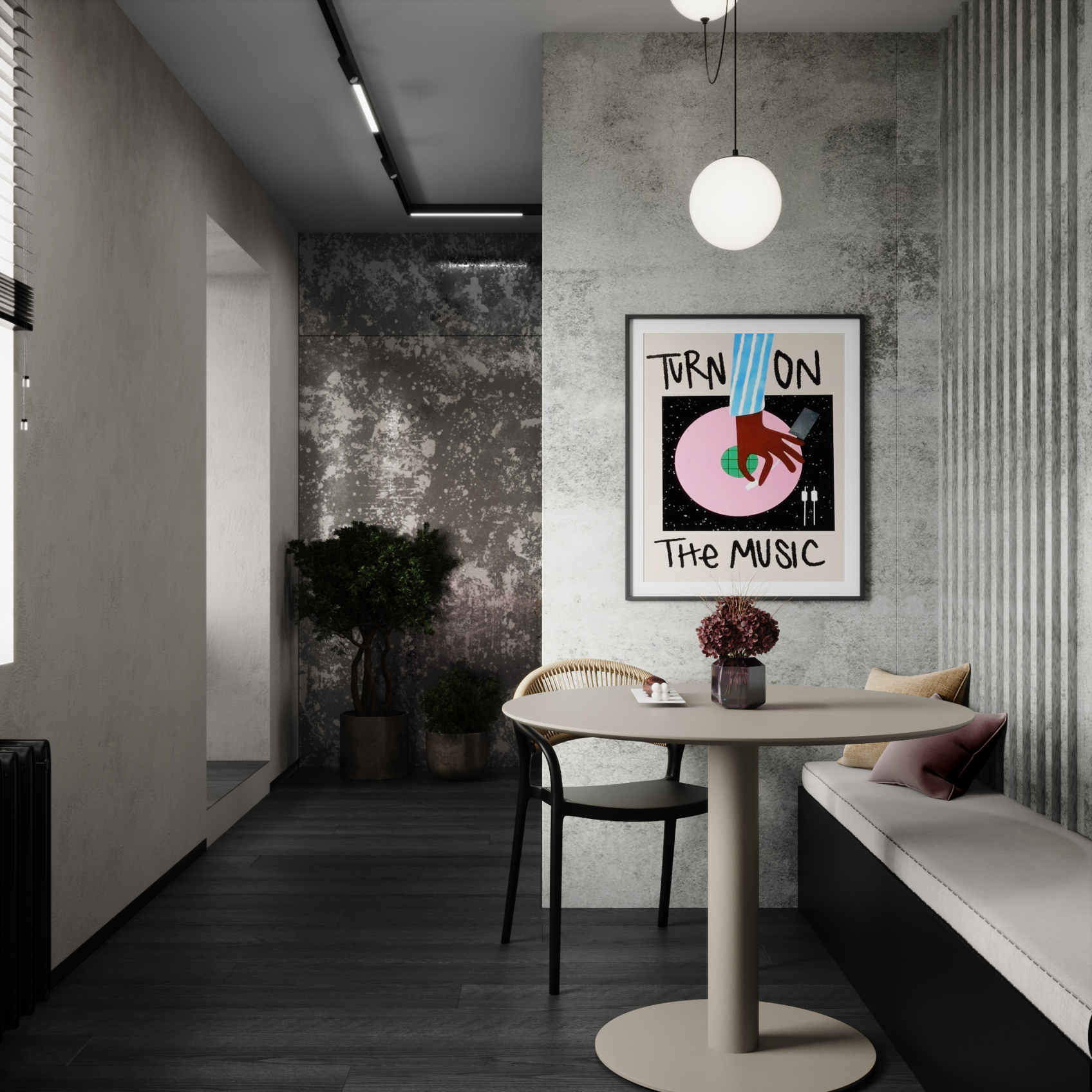 Бамбуковая панель Bonaparte Cemento Light carbon matt 1080*2800*8 (1шт.=3,024 кв.м.) connect