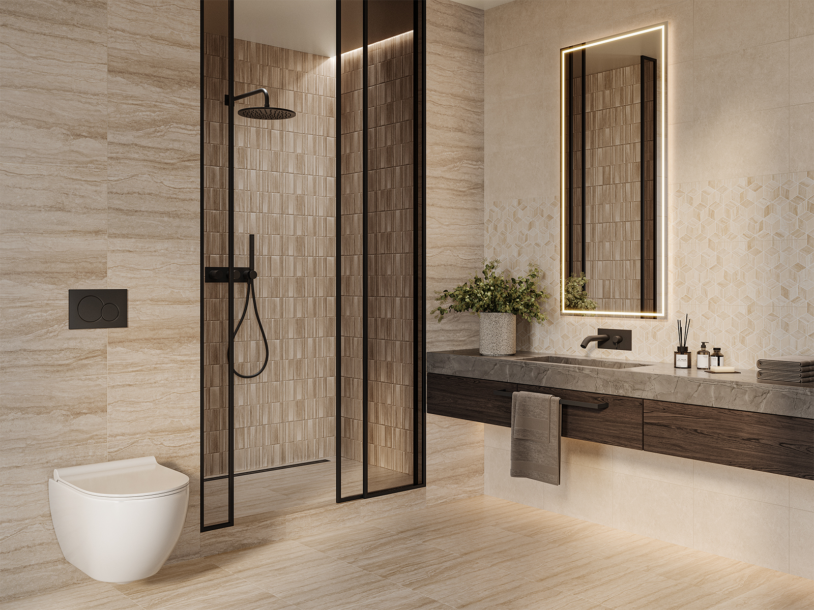 Керамическая плитка Gracia Ceramica Треви беж низ 04