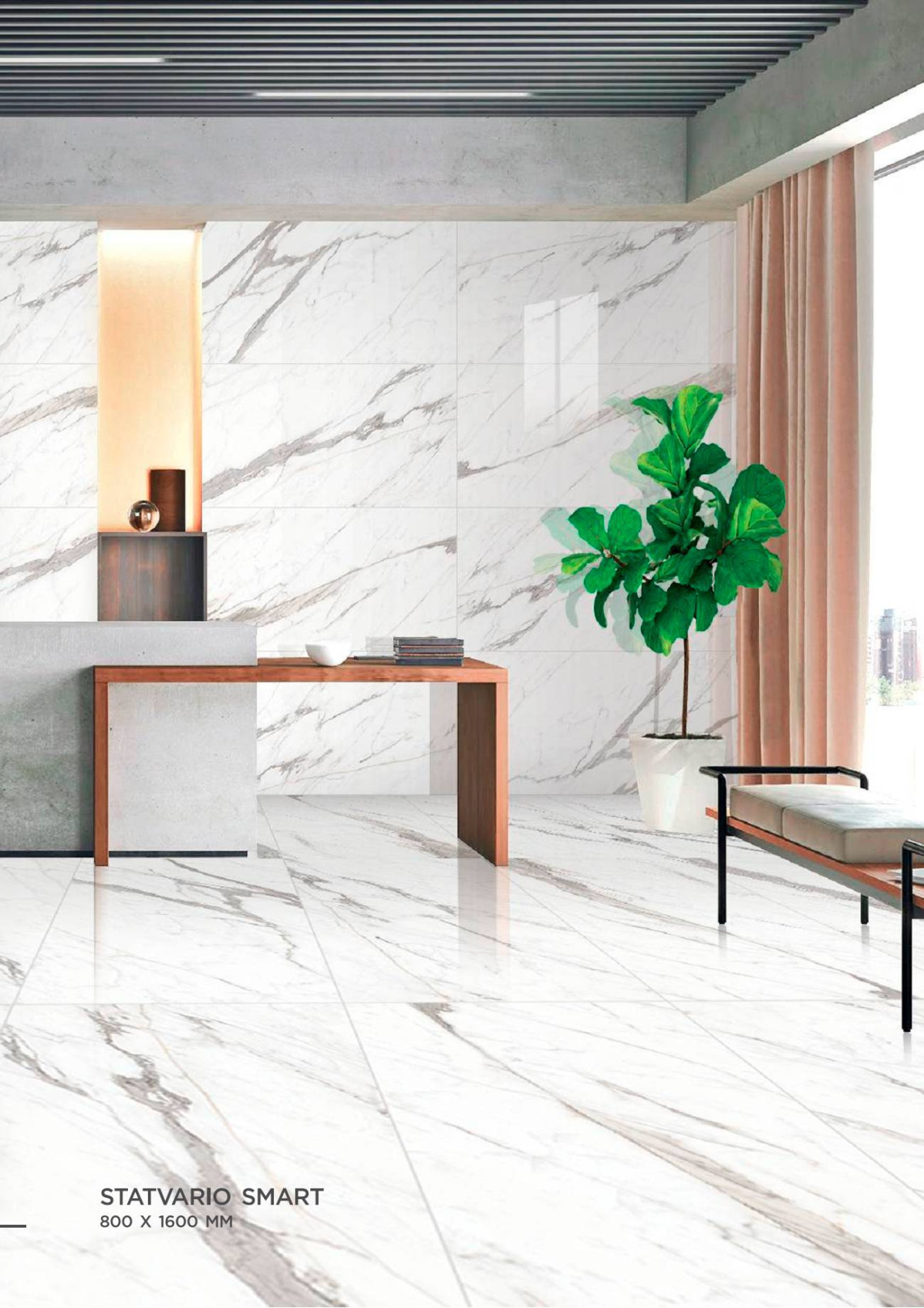 Керамический гранит Maimoon Ceramica Glossy Statuario Smart PG 80x160