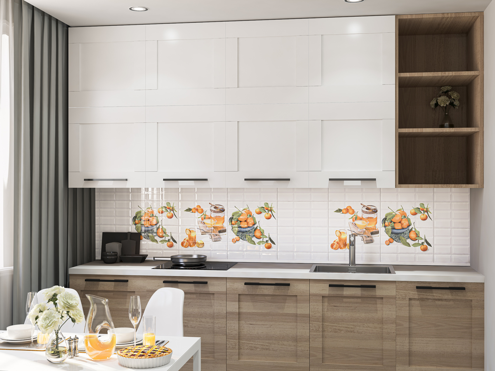 Керамическое панно Azori Вог Citrus 2 40,2x40,5 (комплект из 2 плиток 20,1x40,5)