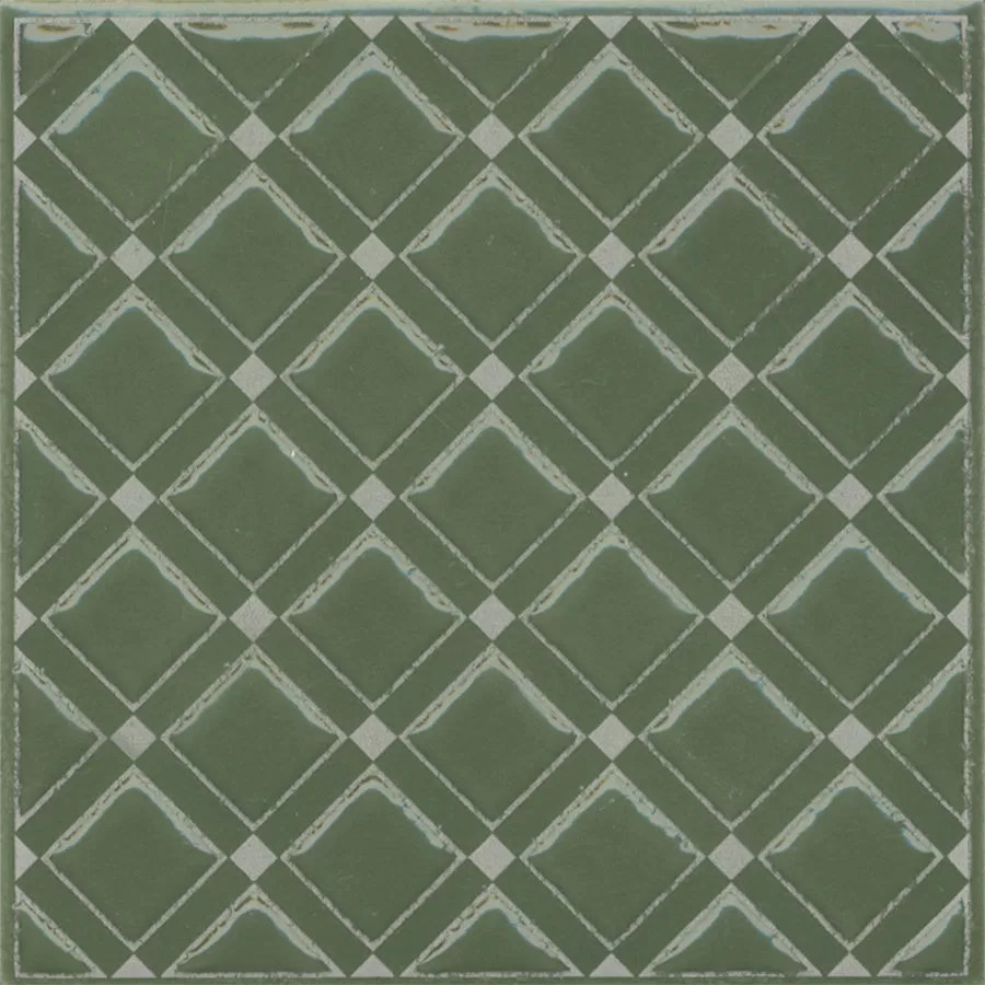 Керамический декор Kerama Marazzi Бахия 1 зеленый глянцевый 9,8x9,8x0,7