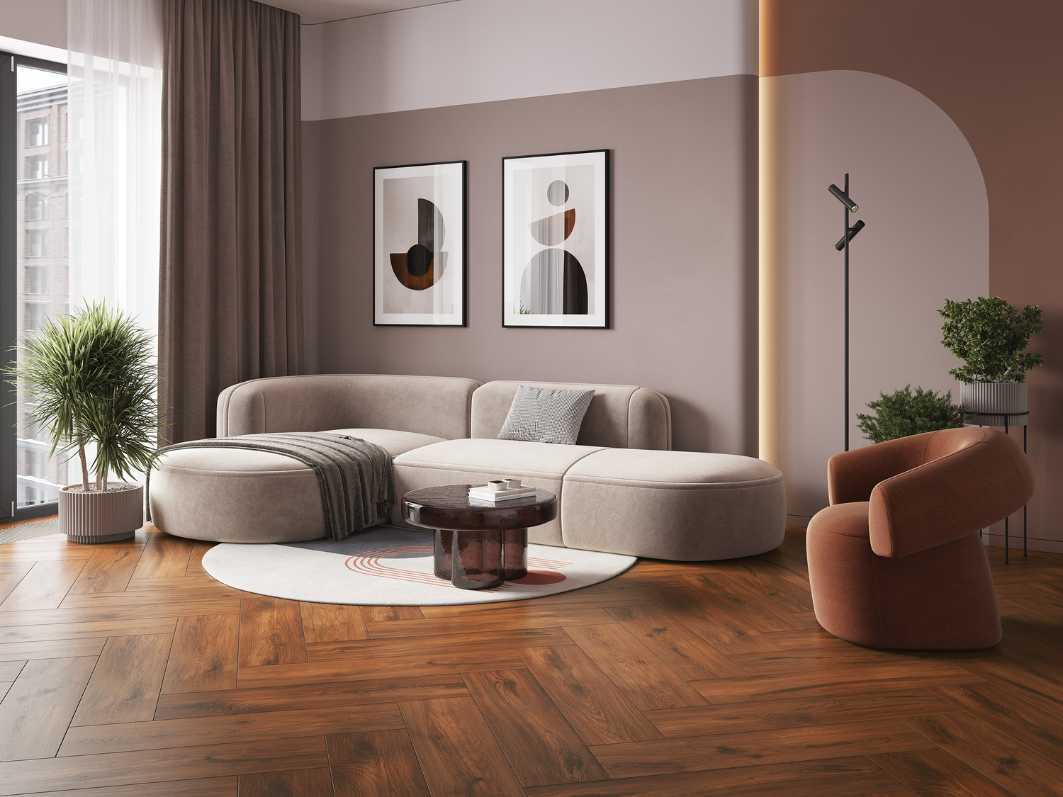 Керамический гранит Cersanit Woodberry коричневый ректификат рельеф A17763 21,8x89,8