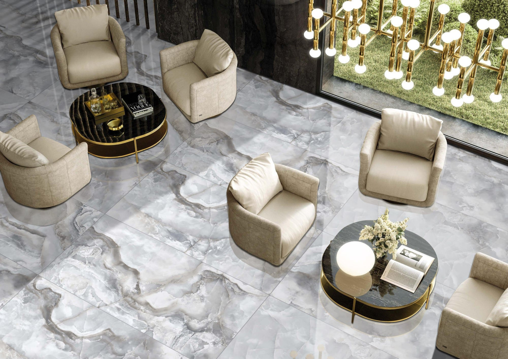 Керамический гранит Primavera Honey Onyx Bianco 60х120 PR214 полированный