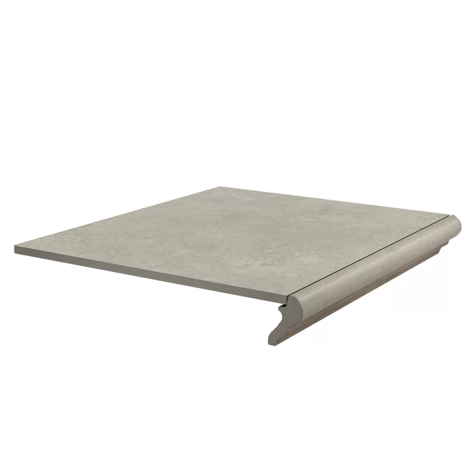 Керамическая ступень Kerama Marazzi Хадду фронтальная серая светлая матовая 40.2x34