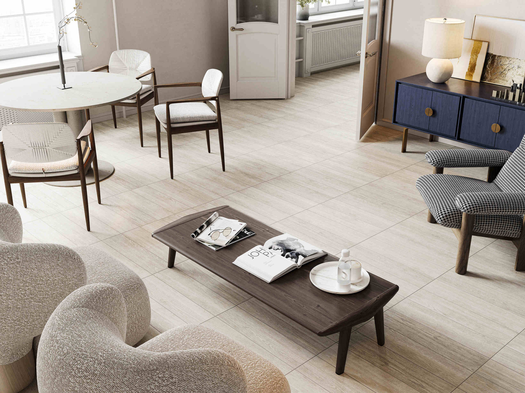 Керамический гранит Estima Riff White RF01 структурированный 14,6x60x8