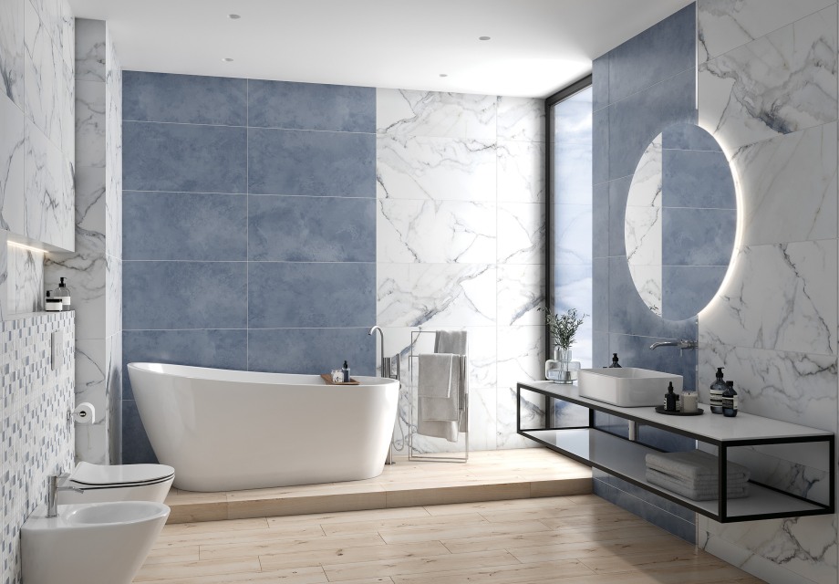 Керамический гранит Meissen Keramik Flow белый 44.8x89.8