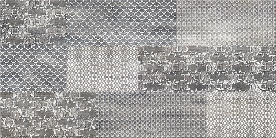 Керамическая плитка Azori Pandora Grey Ornament 315x630