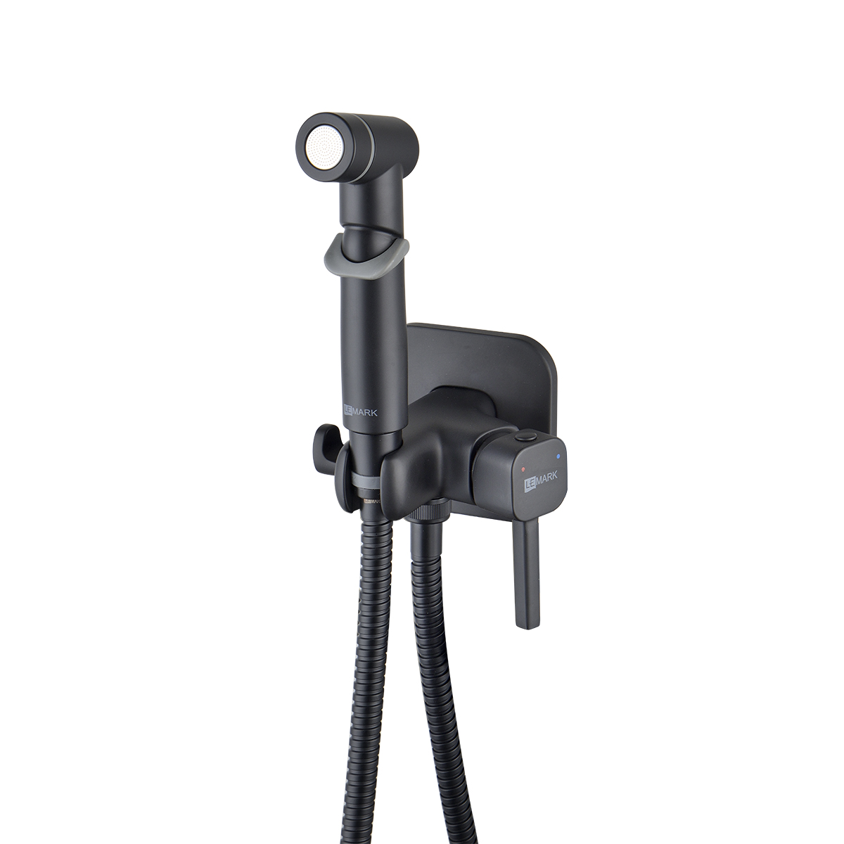 Смеситель Lemark Solo LM7165BL с гигиеническим душем, встраиваемый, черный матовый