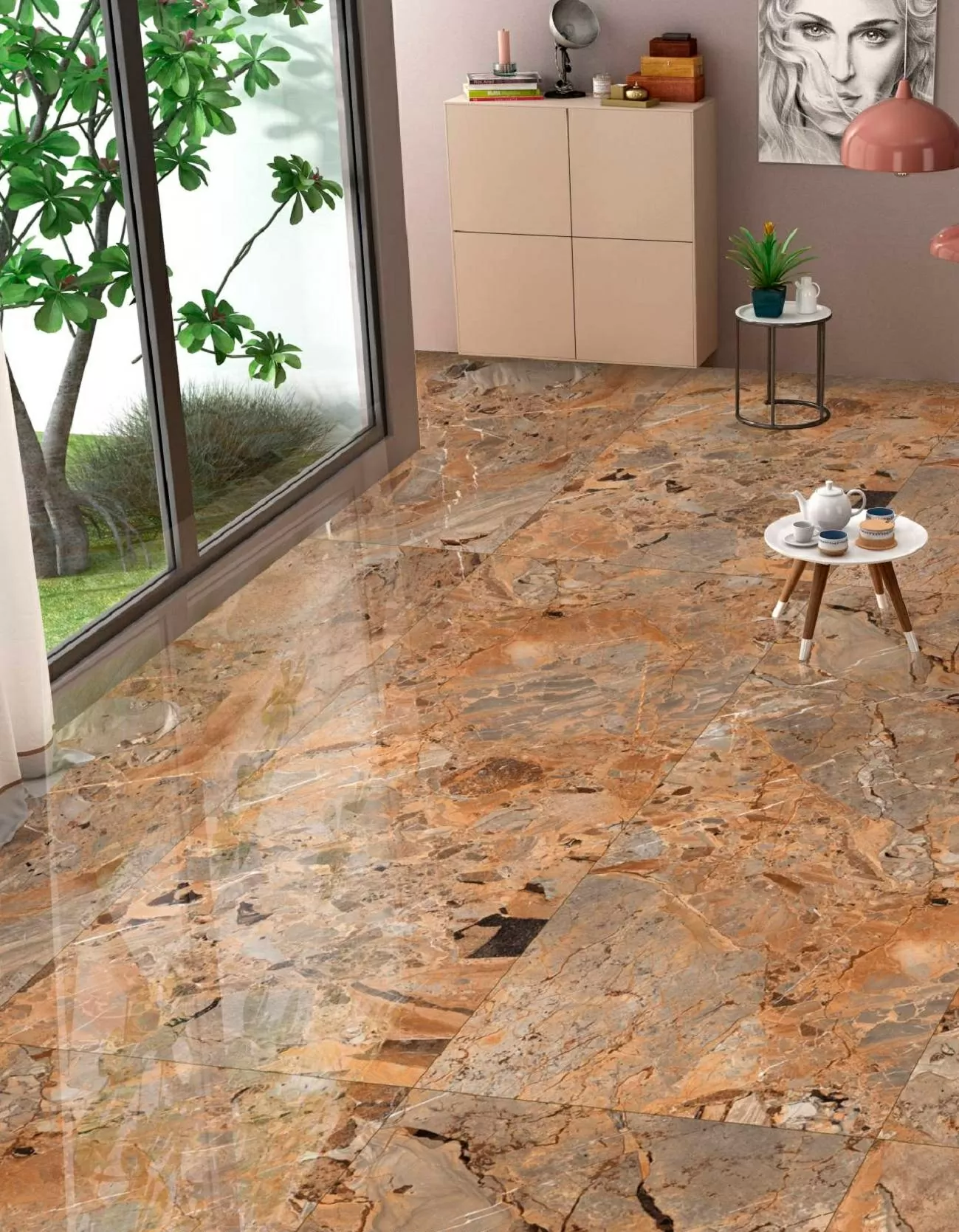 Керамический гранит Maimoon Ceramica Glossy  Breccia Fantastico Brown PG 80x160
