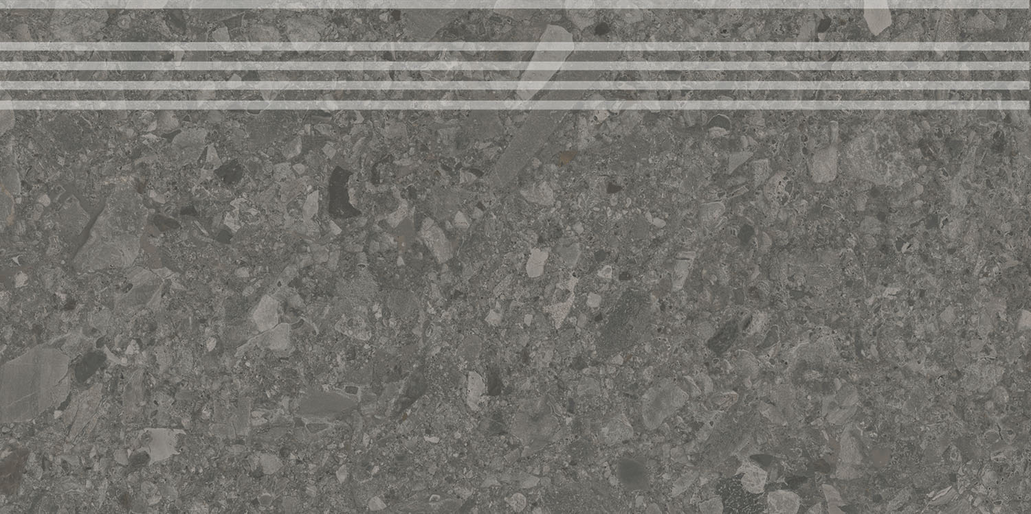 Керамическая ступень Kerama Marazzi Чеппо ди Гре антрацит матовая обрезная 30x60 в Уфе — купить с доставкой | Nova