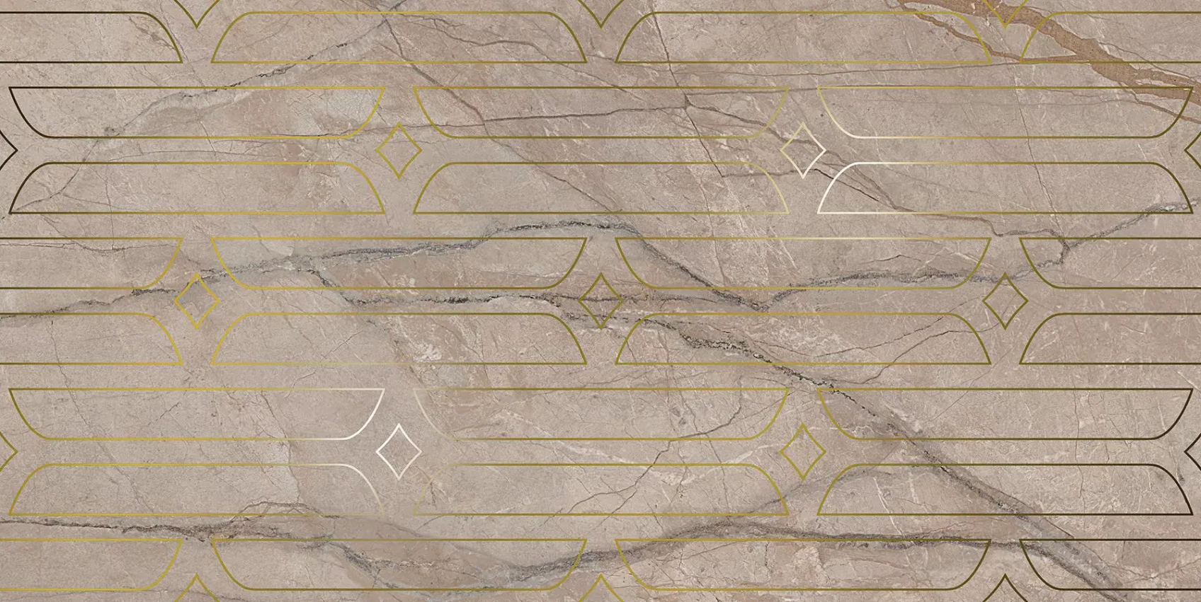Керамический декор Kerama Marazzi Ифран бежевый светлый глянцевый обрезной 60x119,5x0,9