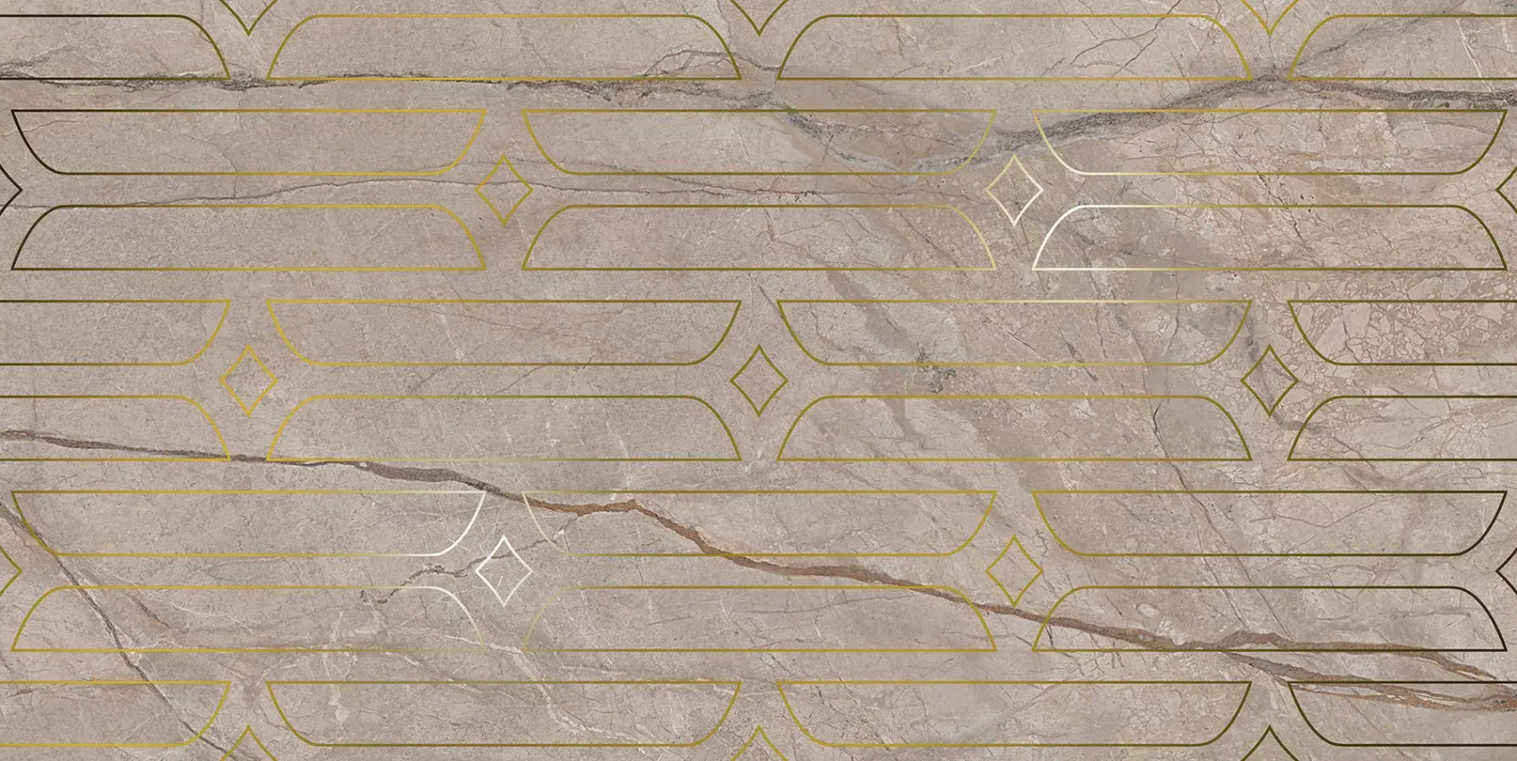 Керамический декор Kerama Marazzi Ифран бежевый светлый глянцевый обрезной 60x119,5x0,9