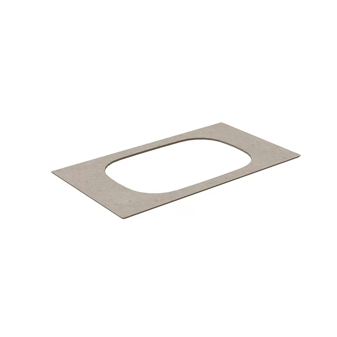 Столешница из керамогранита для раковин, встраиваемых сверху, Риккарди 90 см, бежевый матовый (без отв. под смеситель)