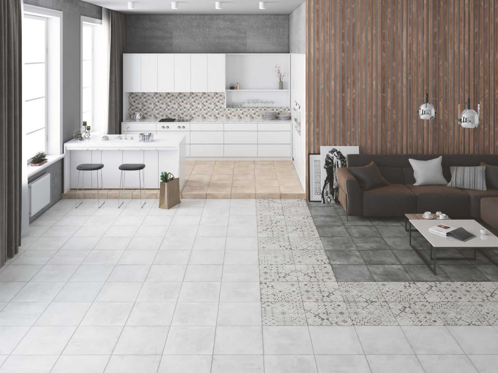 Керамический гранит Lasselsberger Ceramics Цемент Стайл 7246-0005 (ст. арт. 6046-0359) 45x45 орнамент