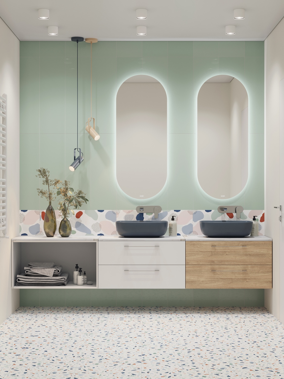 Зеркало ECLIPSE Fusion 60x145 с подсветкой овальное