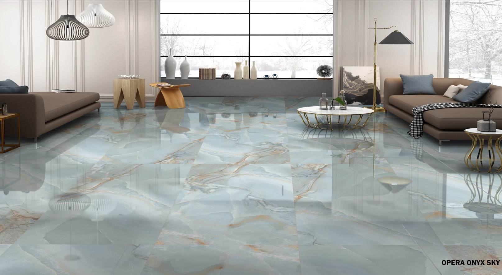 Керамический гранит Maimoon Ceramica Glossy Opera Onyx Sky PG 80x160