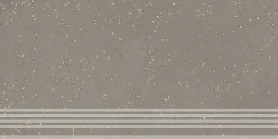 Керамическая ступень Kerama Marazzi Пунтум серый матовый обрезной 30x60x0,8