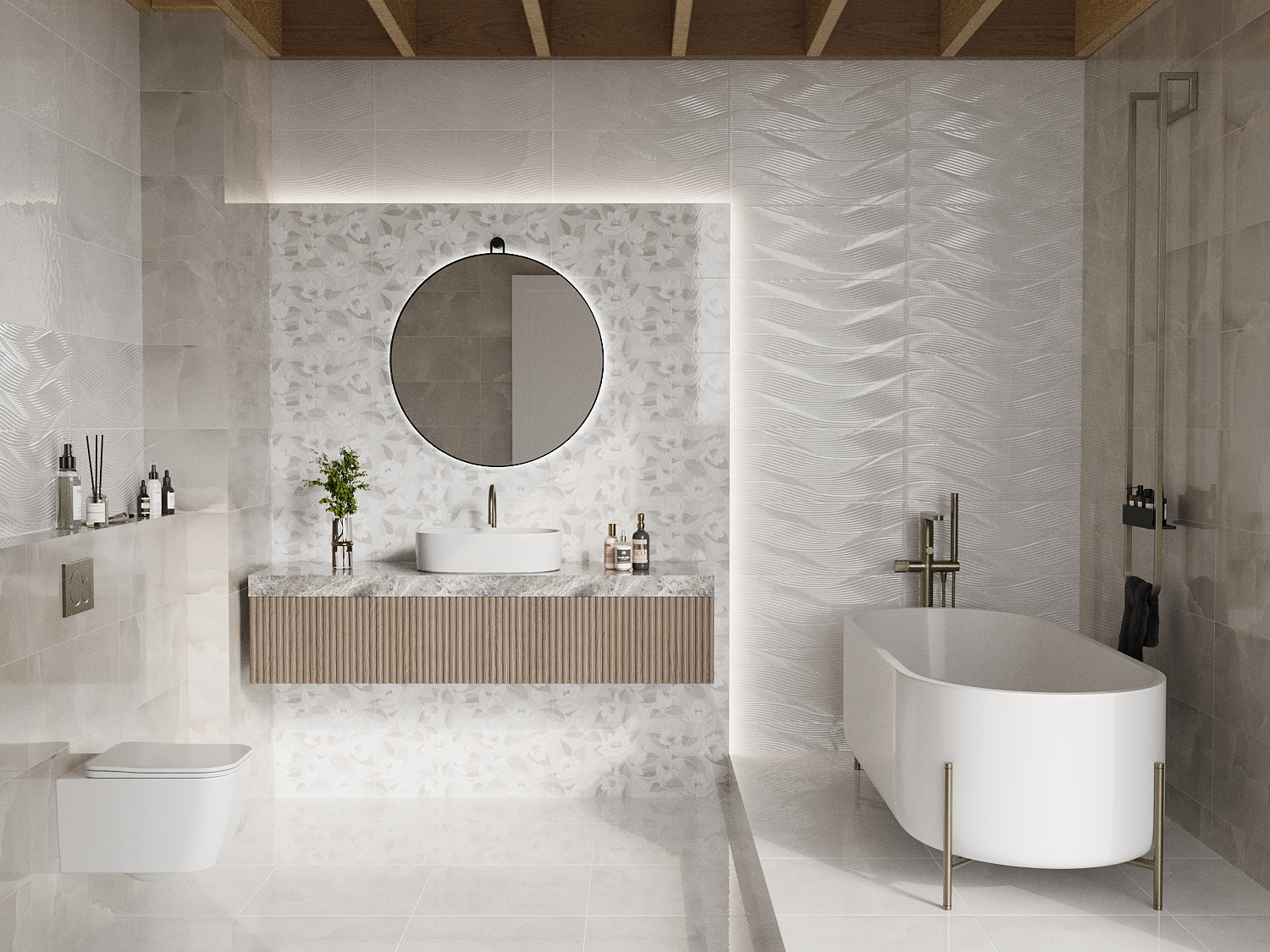Керамическая плитка Gracia Сeramica Moonrise white wall 03