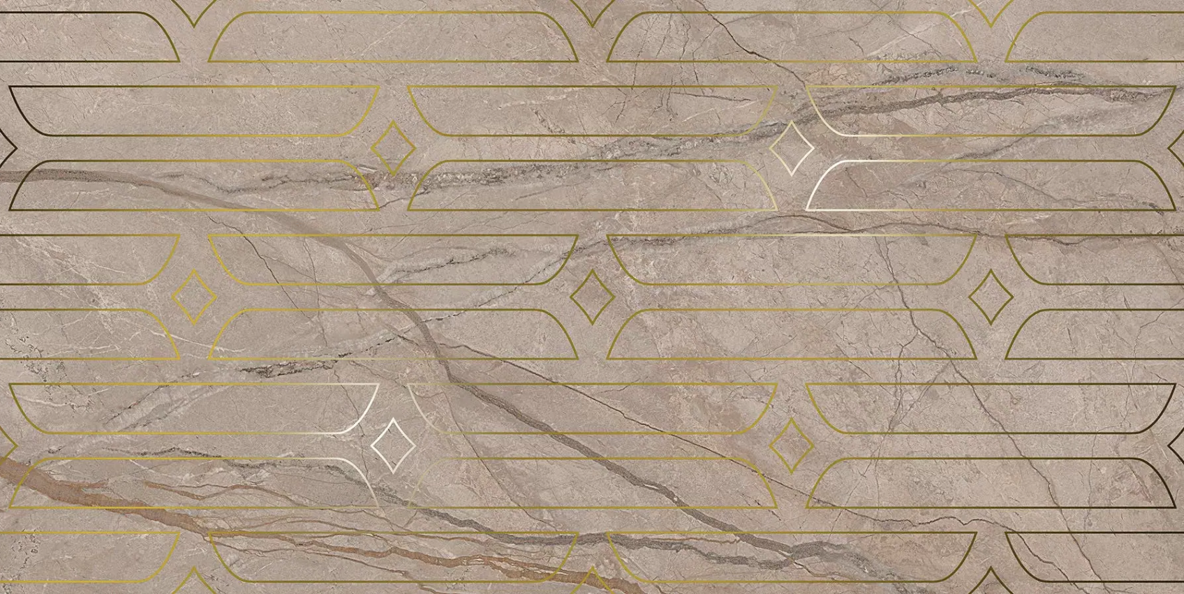 Керамический декор Kerama Marazzi Ифран бежевый светлый глянцевый обрезной 60x119,5x0,9