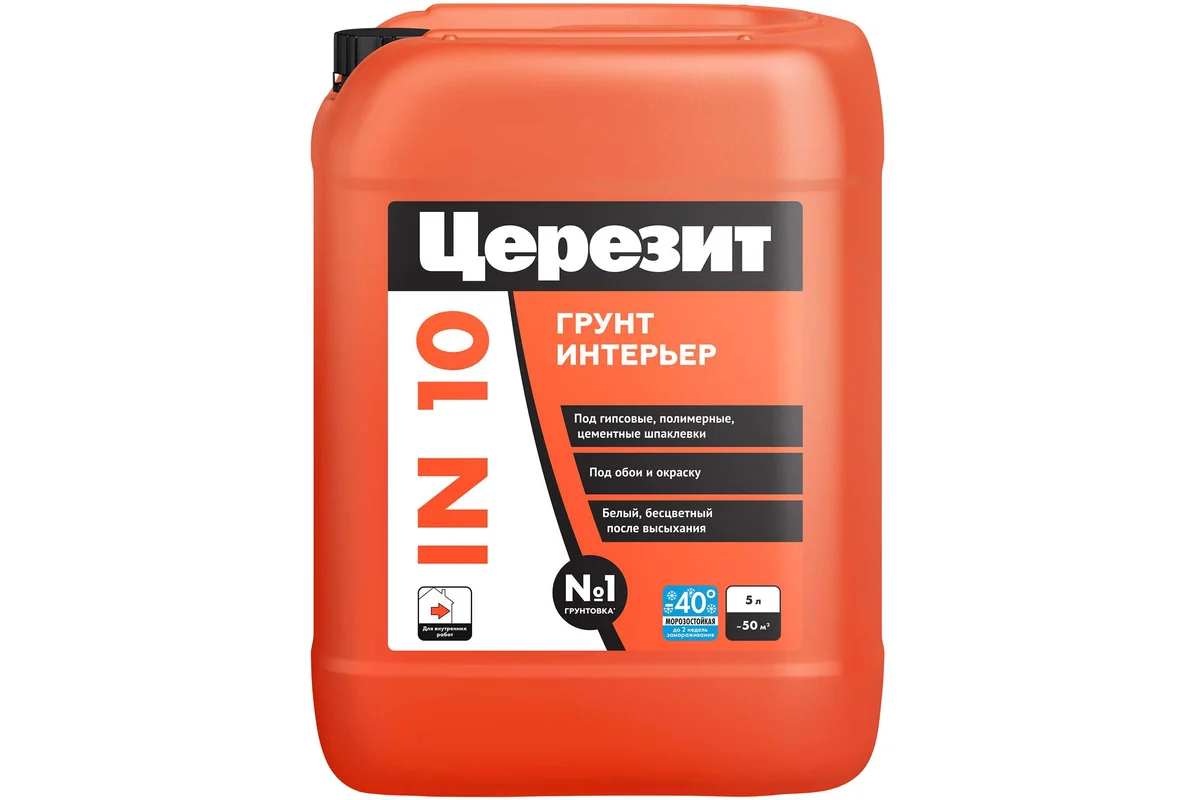 Грунт CERESIT ИнтерьерIN 10/5л Морозостойкая 2142164