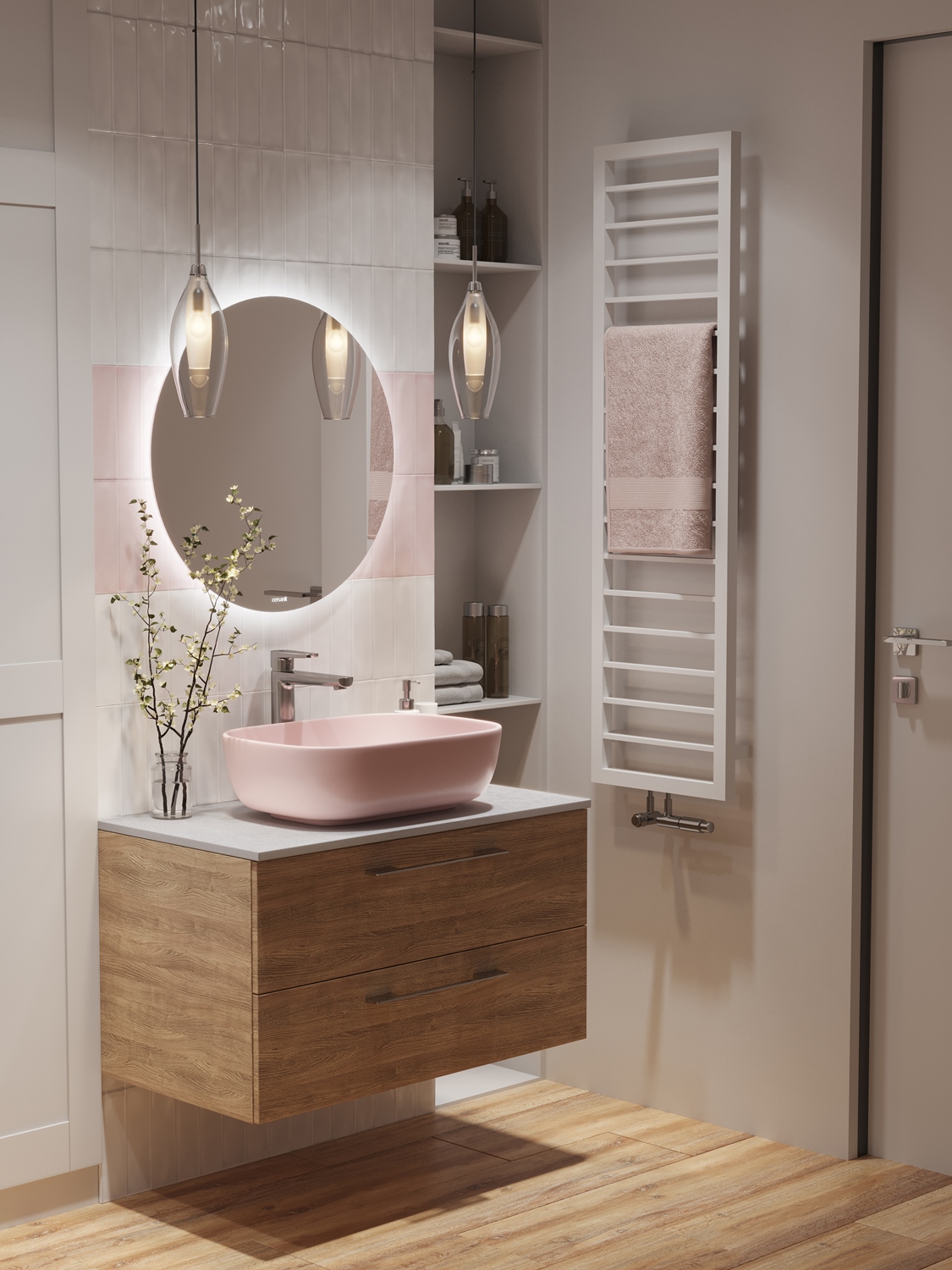 Зеркало ECLIPSE Fusion 80x80 с подсветкой круглое