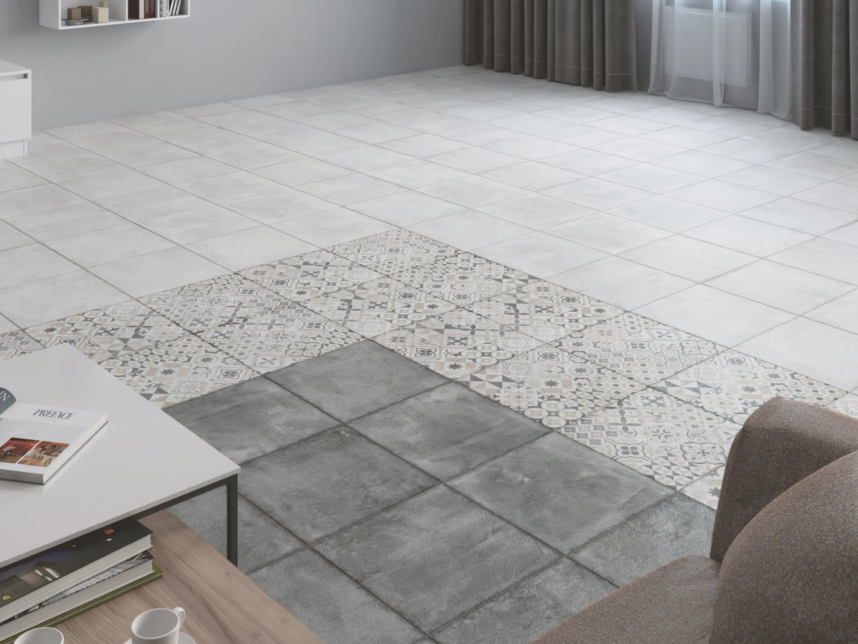 Керамический гранит Lasselsberger Ceramics Цемент Стайл 7246-0005 (ст. арт. 6046-0359) 45x45 орнамент