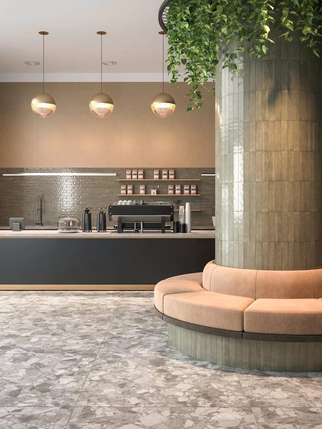Керамическое панно Kerama Marazzi Мажорель зеленый глянцевое (из 6 частей 6х28.5) 36x28.5