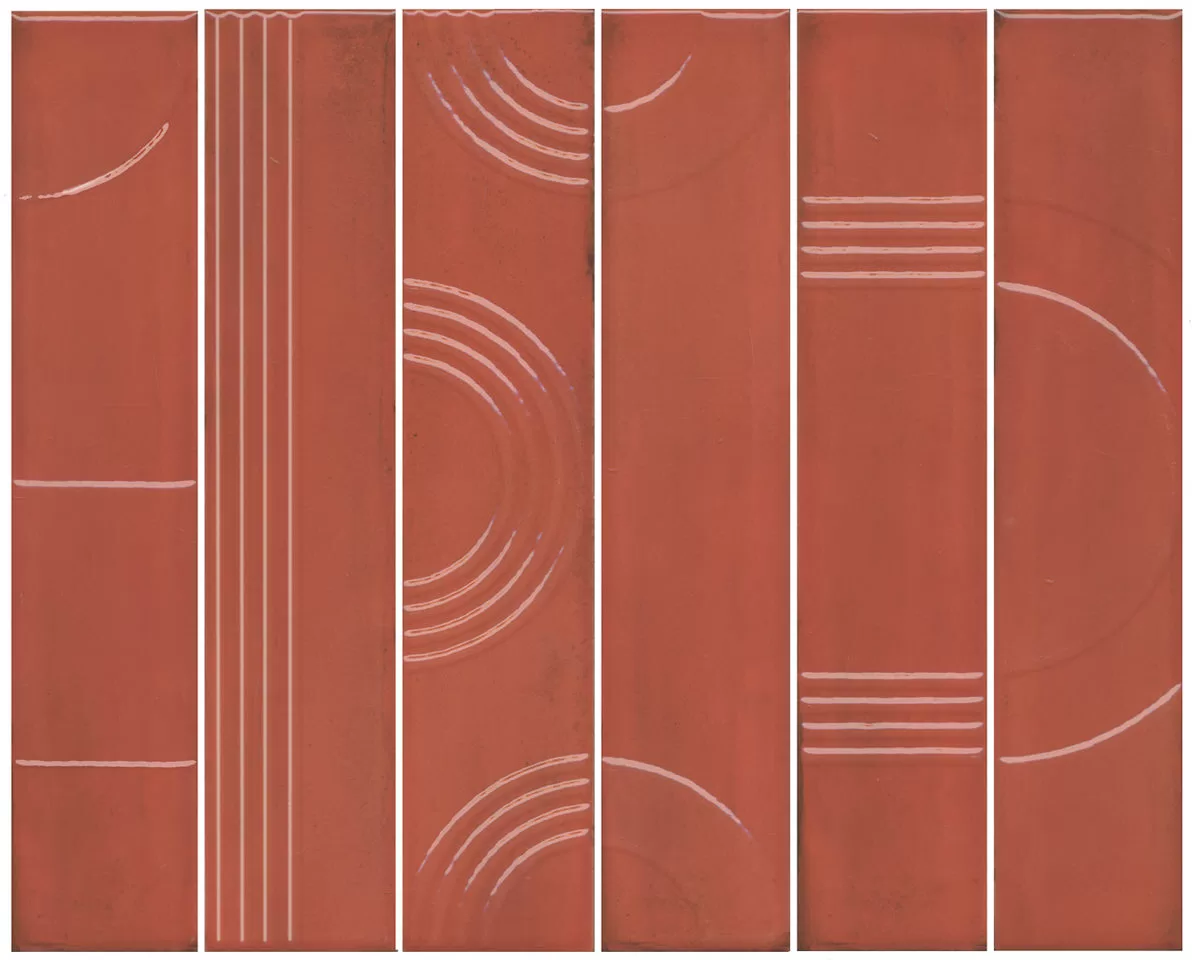 Керамическое панно Kerama Marazzi Мажорель красное глянцевое (из 6 частей 6х28.5) 36x28.5