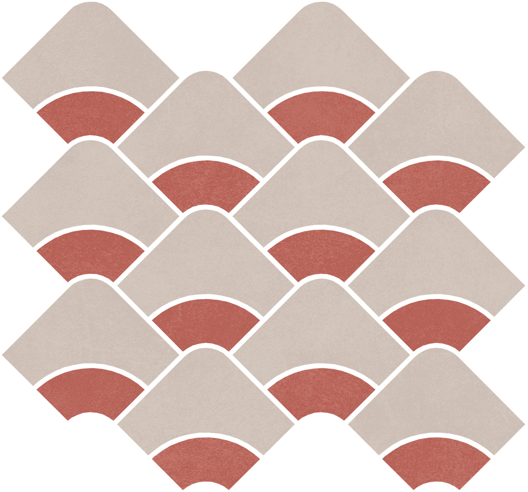 Керамический декор Kerama Marazzi Таделакт наборный бежевый светлый, красный матовый обрезной 30x28x0.9