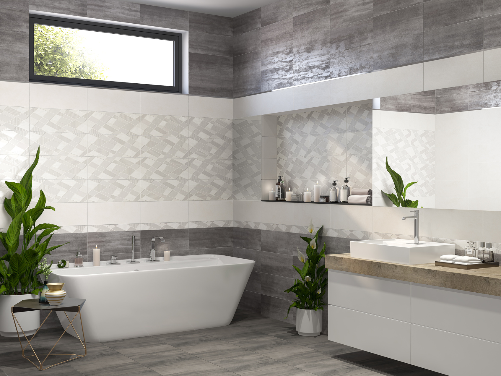 Керамический декор Azori Sonnet Grey Geometria 20,1x50,5