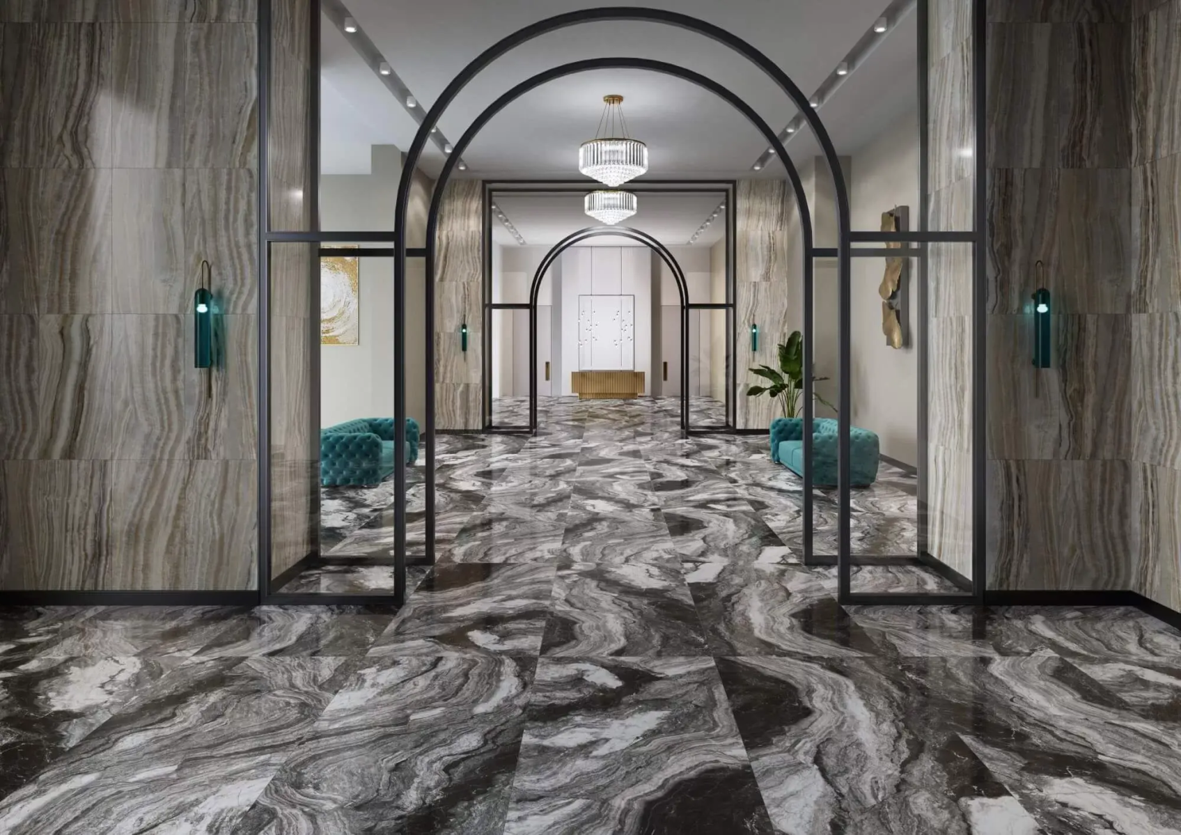 Керамический гранит Kerama Marazzi Ониче SG567722R серый темный лаппатированный 60х119,5