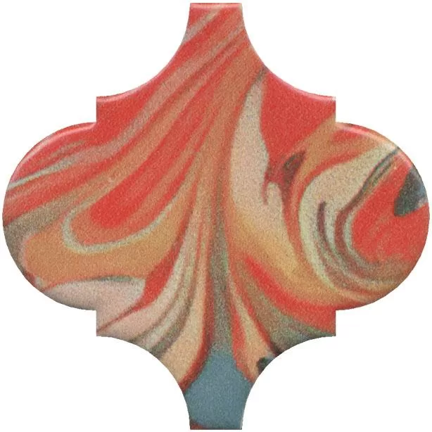 Керамический декор Kerama Marazzi Арабески Венеция красный матовый 6,5x6,5