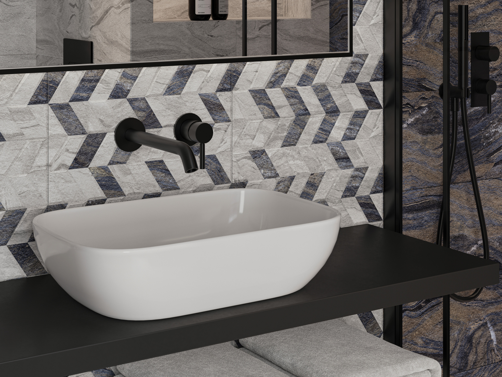 Керамическая плитка Gracia Ceramica Стрим сер низ 03