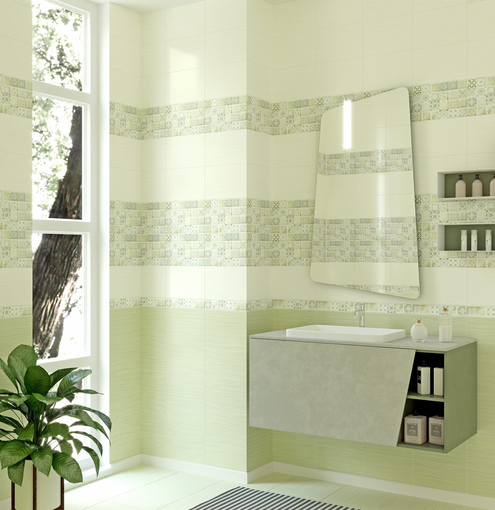 Керамическая плитка Axima Равенна зеленый низ 20x30