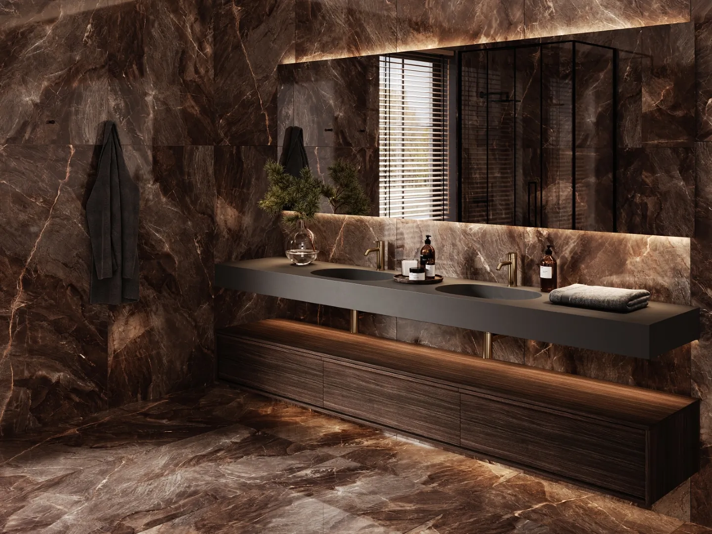 Керамический гранит Estima Marble Onlygres XXL MOGXL4001 Brown полированный 80х160
