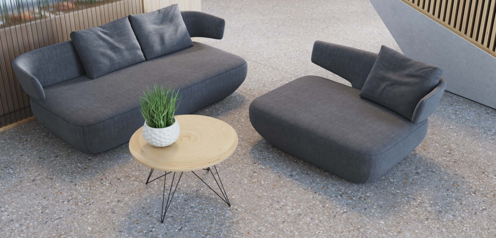 Керамический гранит Estima Aglomerat AG23 Dark Grey 60x60х2 Структурированный